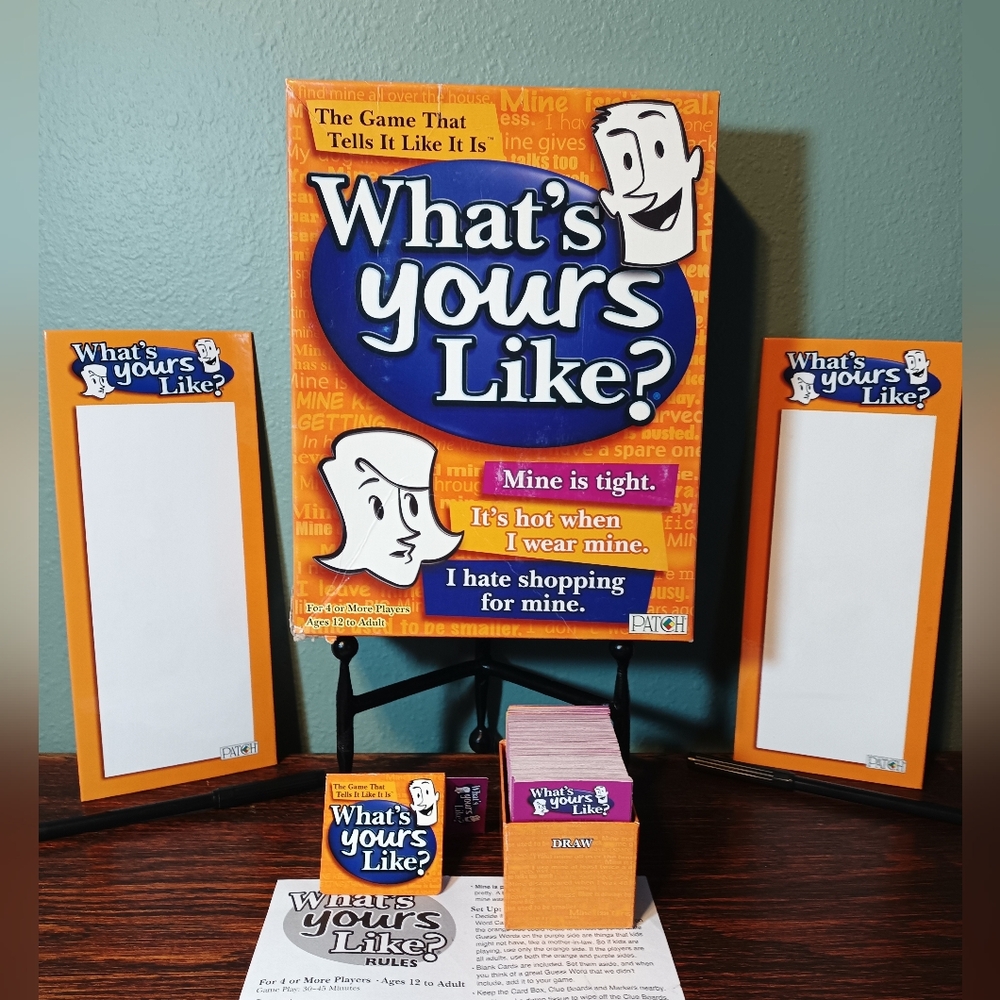 What's Yours Like Board Game Age 12 to Adult Players 4+ Party Game Night